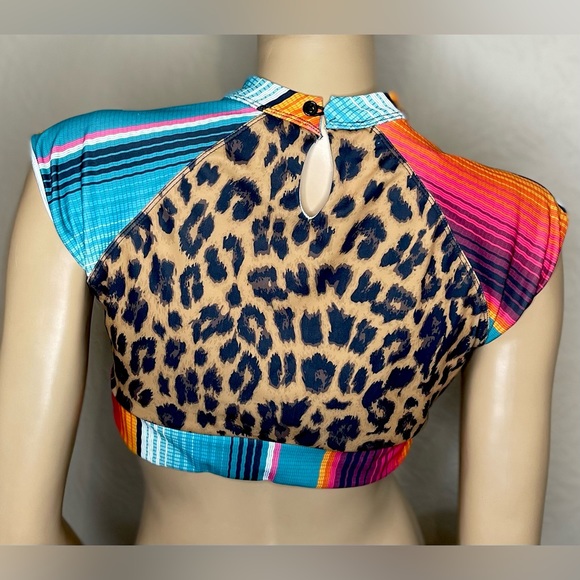 Crazy Train Limited Edition Swim or River Crop Top Size M - Picture 4 of 5